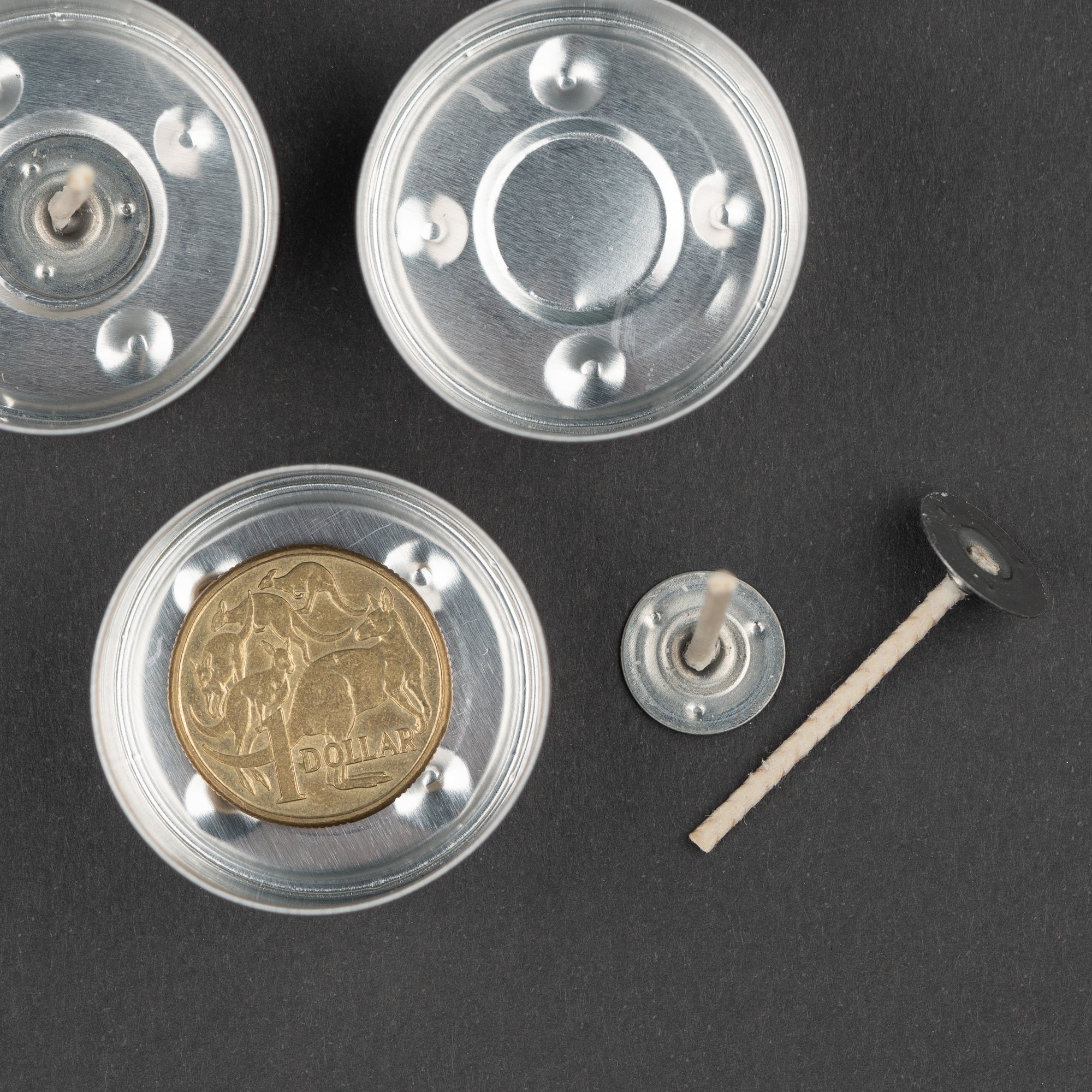 Tea Light wicks and container Set of 10