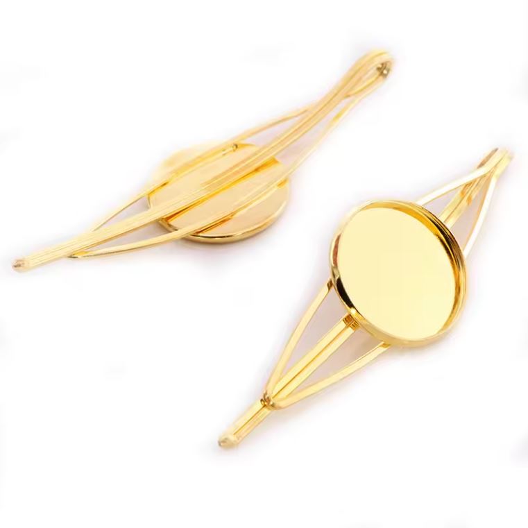 Hair Pin - Round Bezel