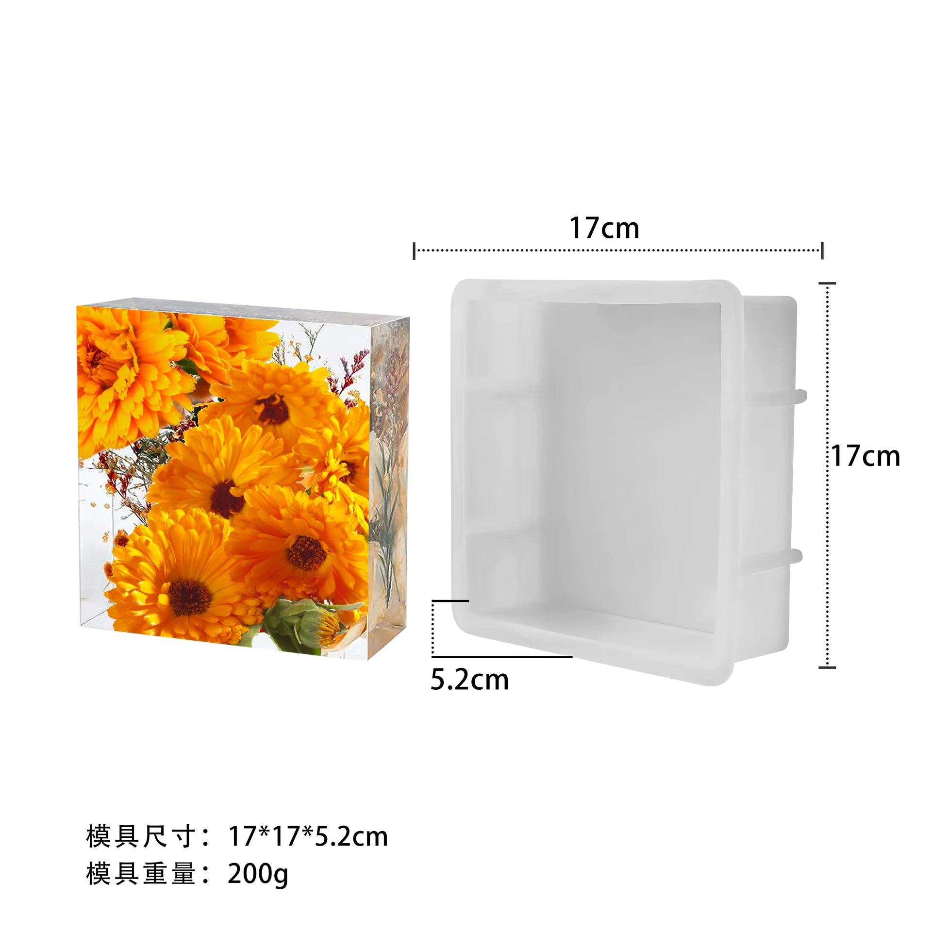 Square Large Embedding Silicone Mould