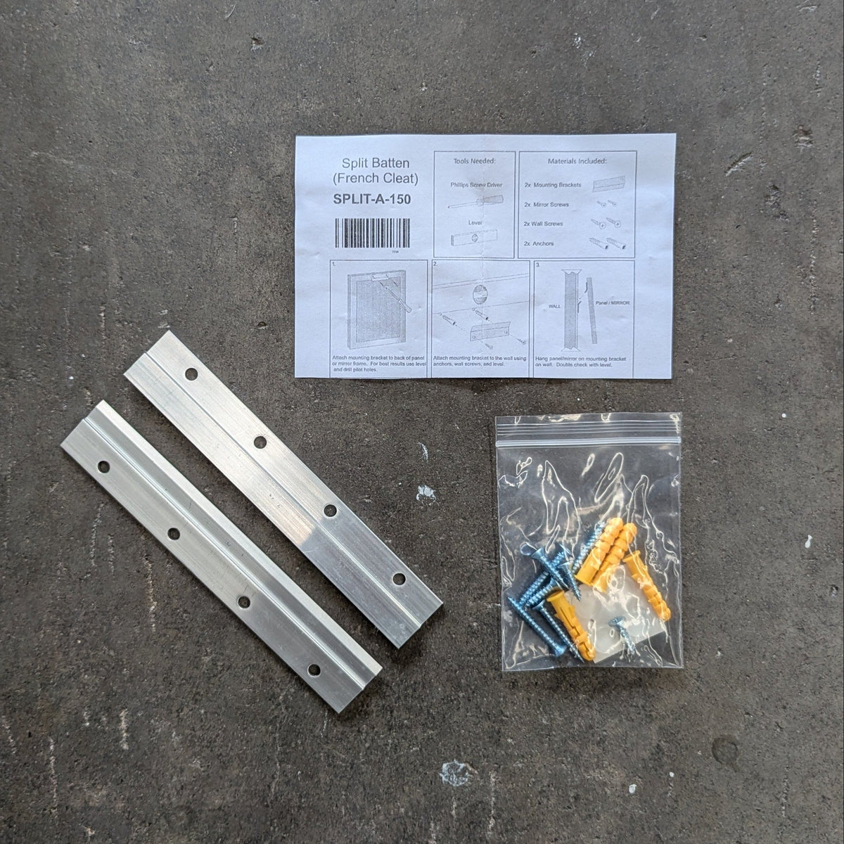 Z Bar Hanger (French cleat) - Short 152mm