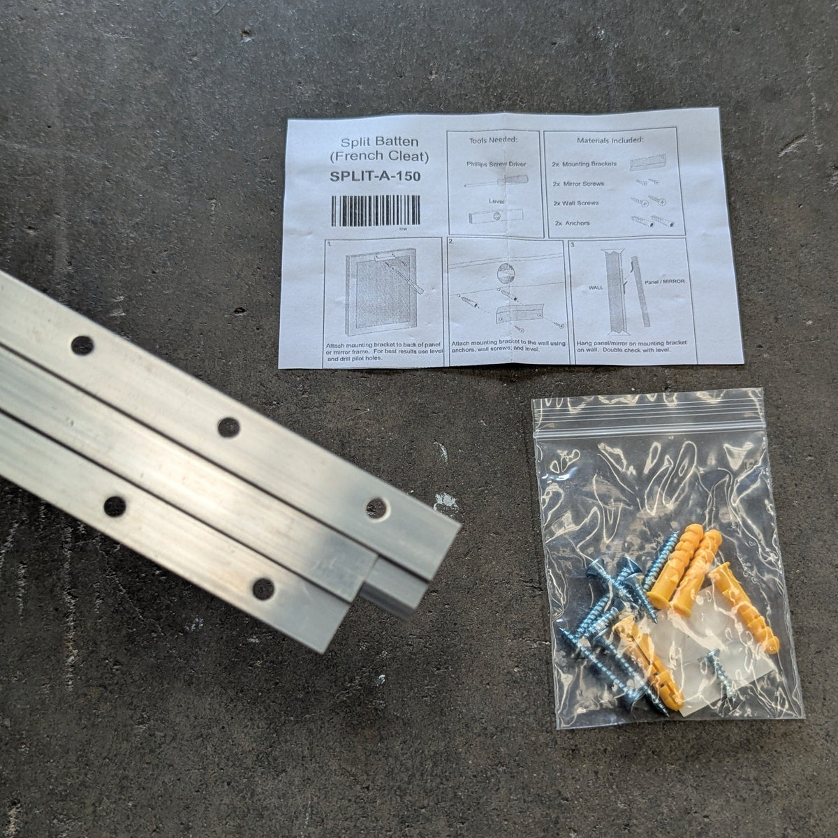 Z Bar Hanger (French cleat) - Short 152mm