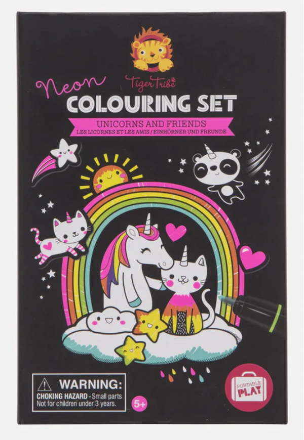 Neon Colouring Set - Unicorn & Friends