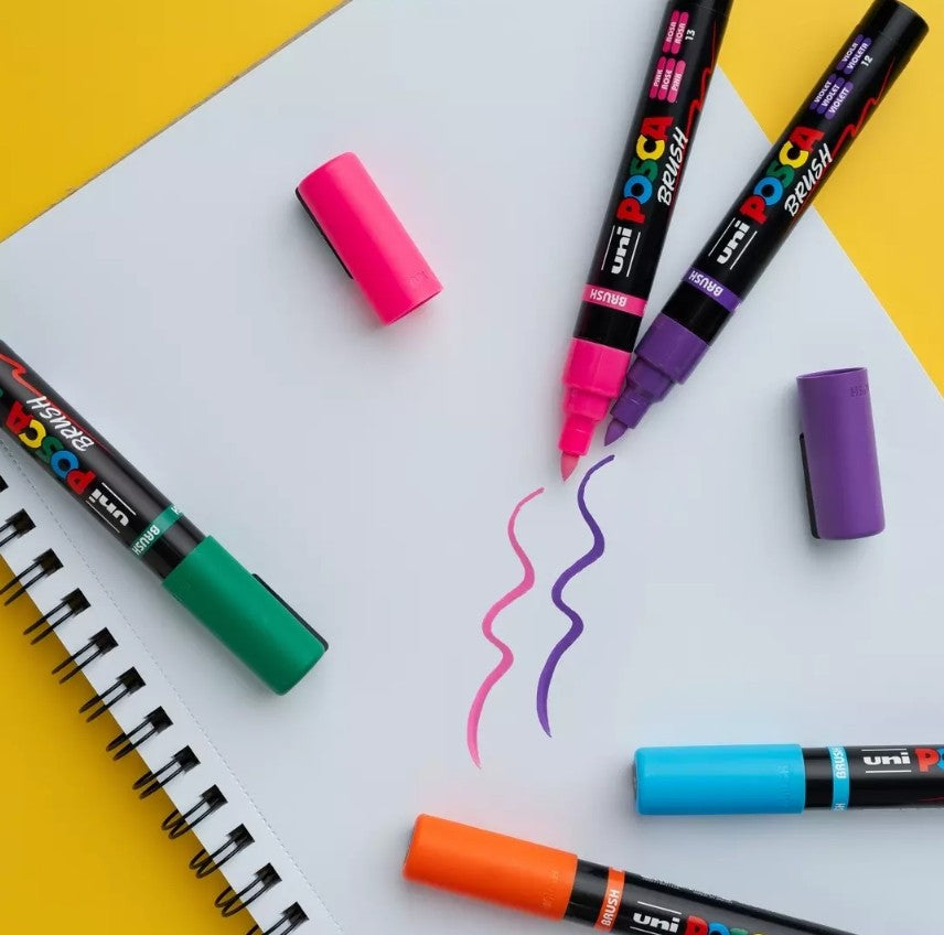 Posca PC-5BR Brush Tip Paint Marker, All Colours