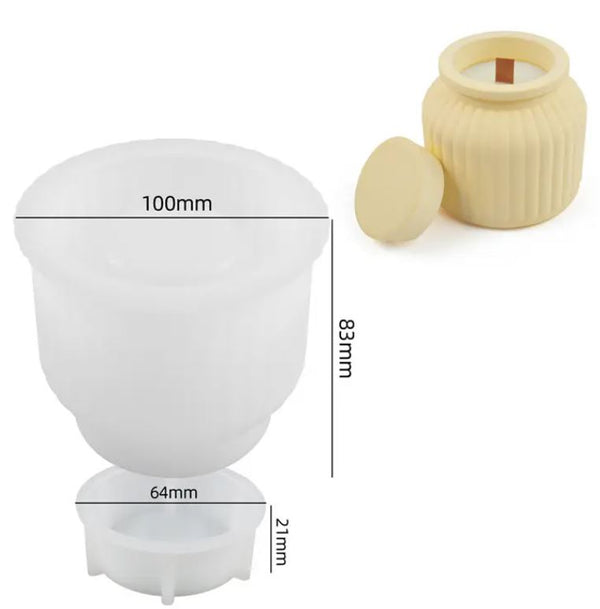 Candle Jar silicone mould with Lid