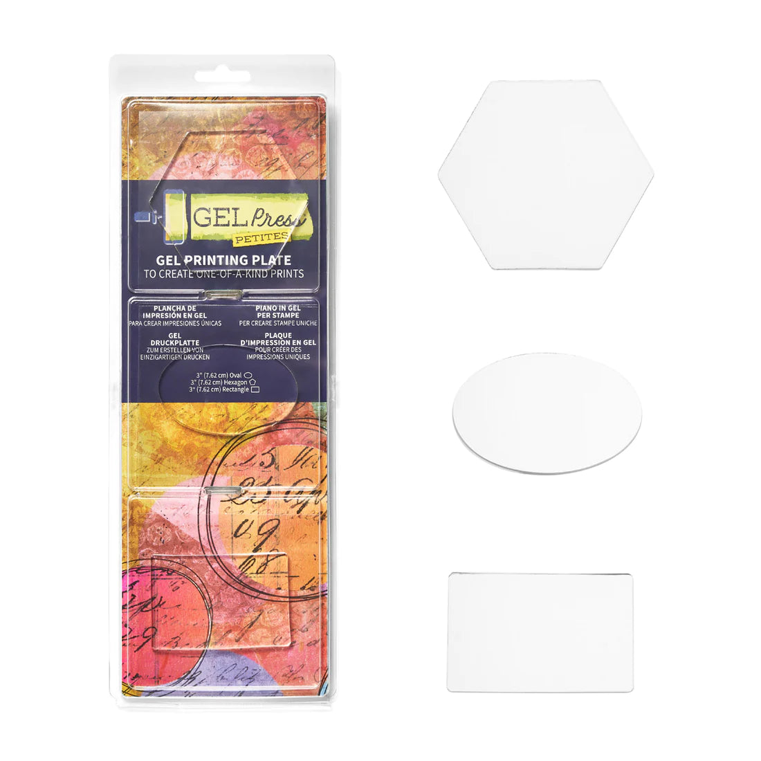 Gel Press mono Printing Plate Oval, Rectangle, Hexagon