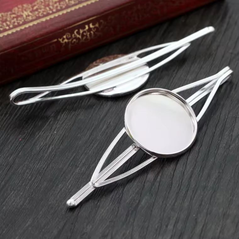 Hair Pin - Round Bezel