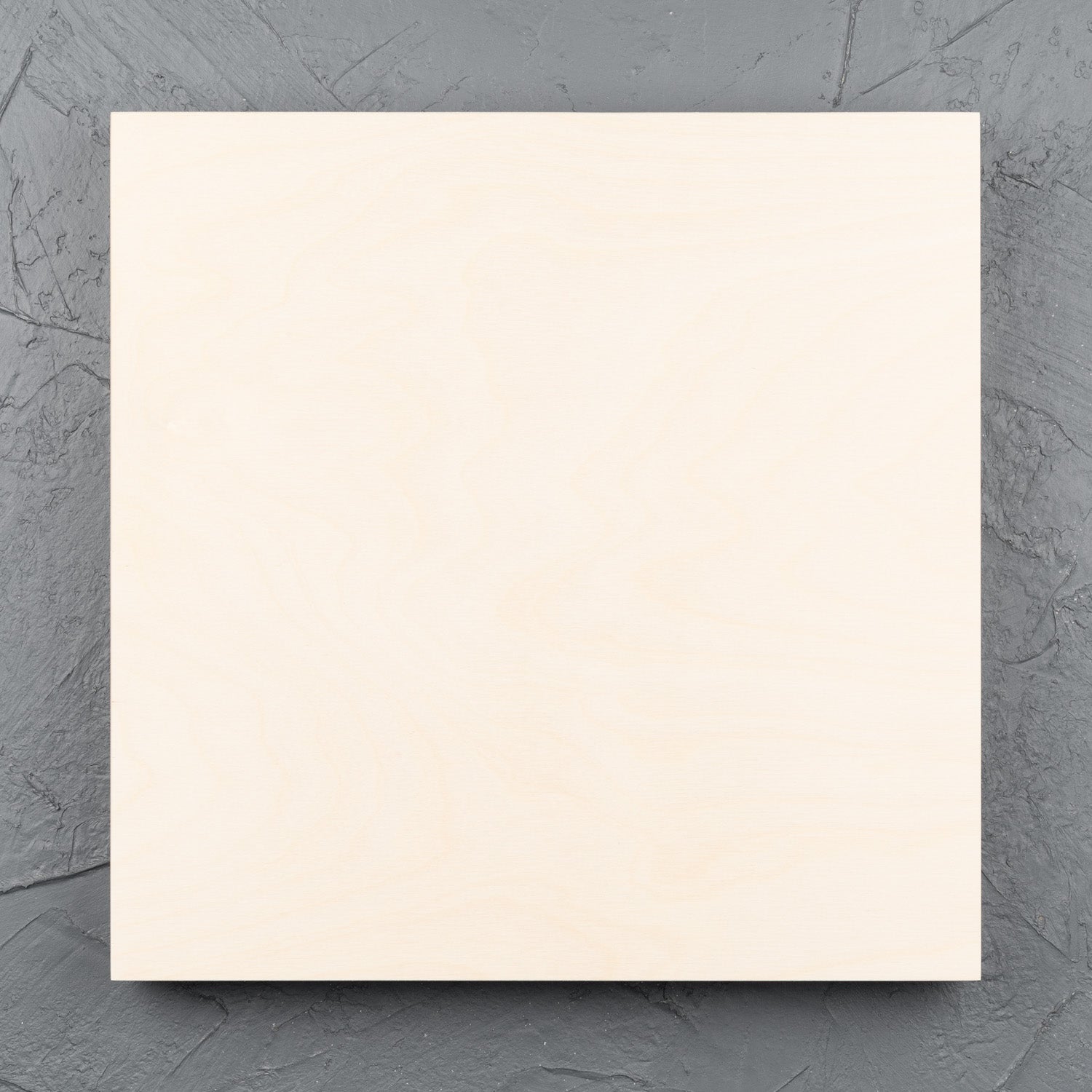 Square natural birch wooden art board for acrylic paints, oil paints, pyrography, charcoal, pastel, structure medium, spray paint, gouache, pencil, resin.