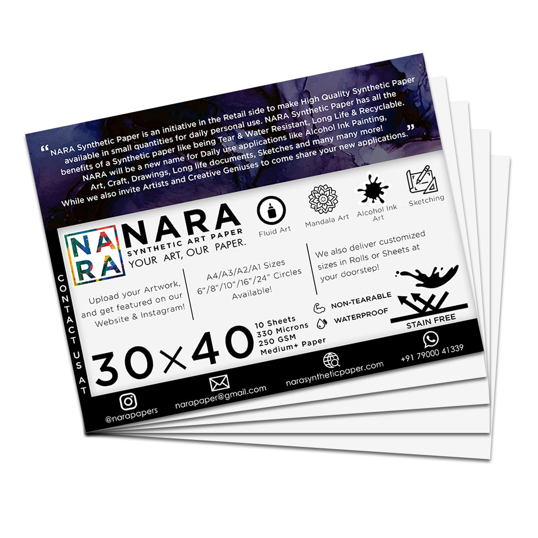 NARA Classic White Synthetic paper sheets