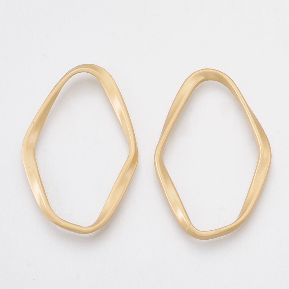 Linking Ring Irregular Smooth Gold 2pce