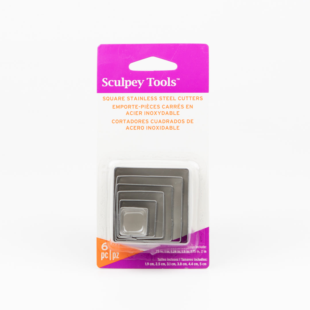 Square Stainless Steel Cutters 6pk