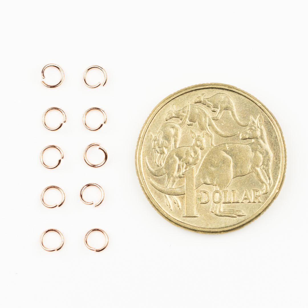 Jump Rings Rose Gold 4x0.6mm 10pk