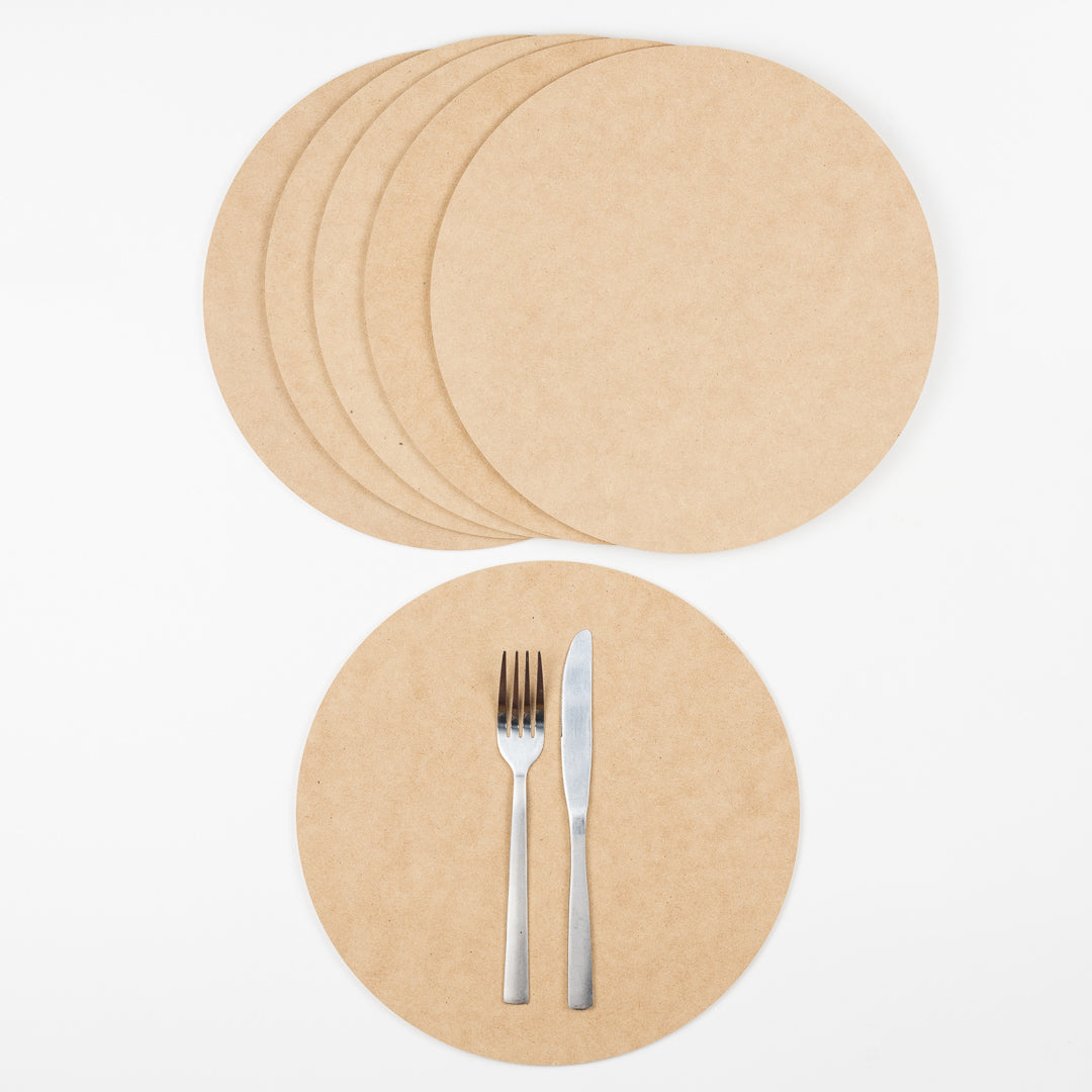 MDF Placemats 6pk Round & Square