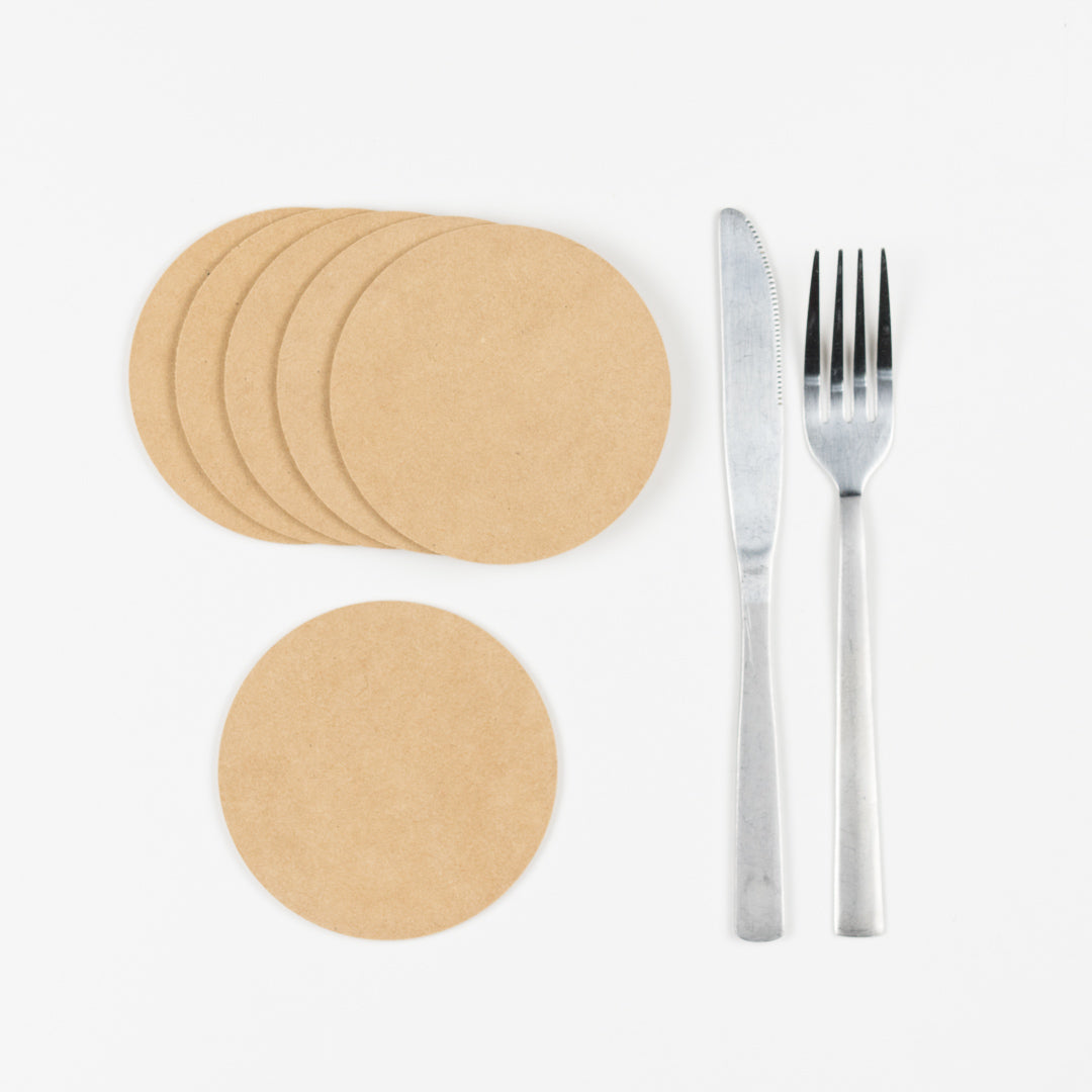 MDF Coasters 6pk, Square & Round