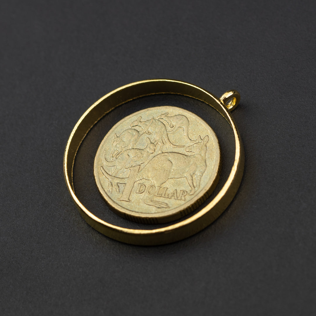 Gold Round Pendant, Open Back 5pk