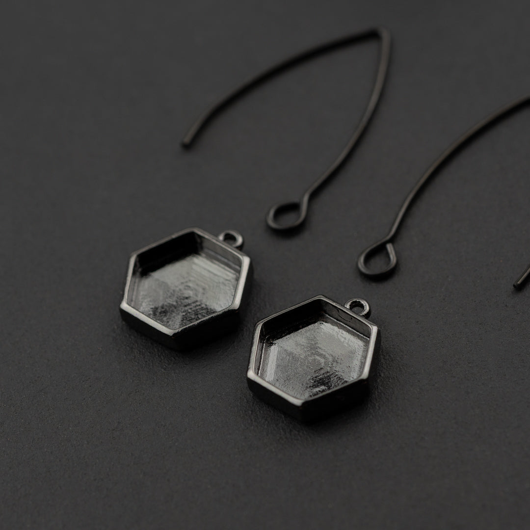 Wishbone Bezel 4 pack Hex & Drop Earring Set