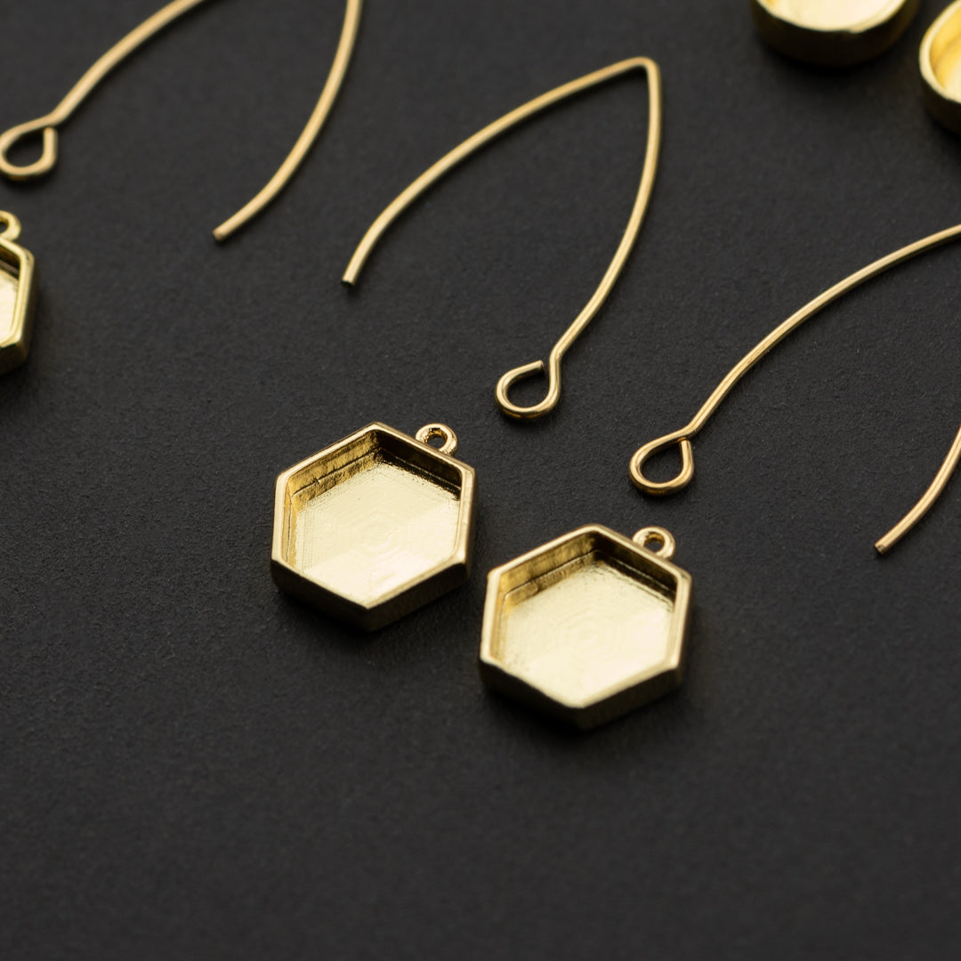Wishbone Bezel 4 pack Hex & Drop Earring Set