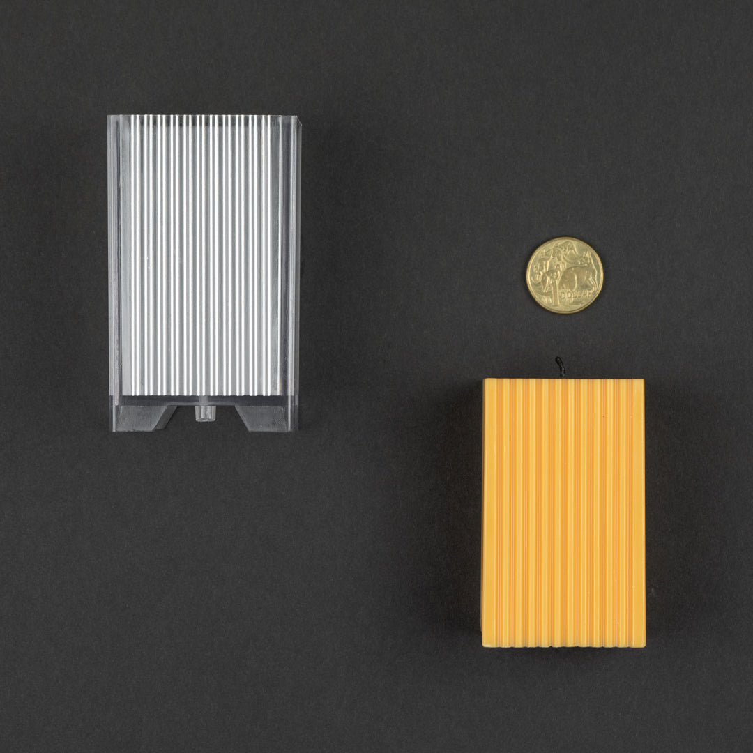 Ribbed Square Pillar Candle Mould