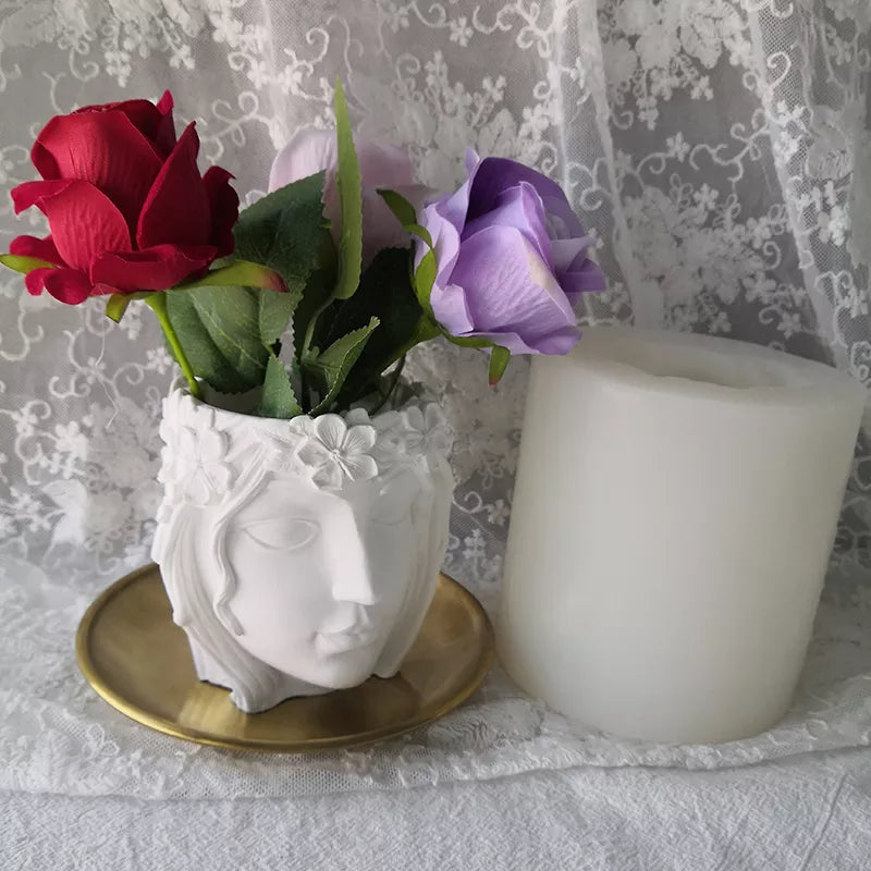 Lady Face Planter Silicone Mould