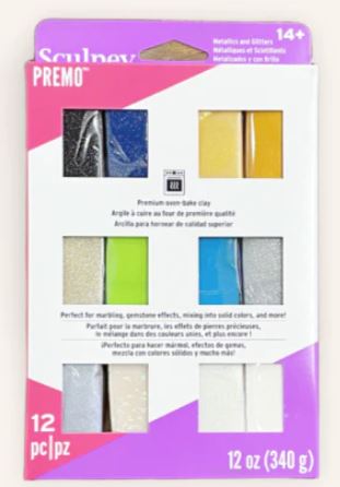 Premo Sculpey Metallics and Glitters 12 pack