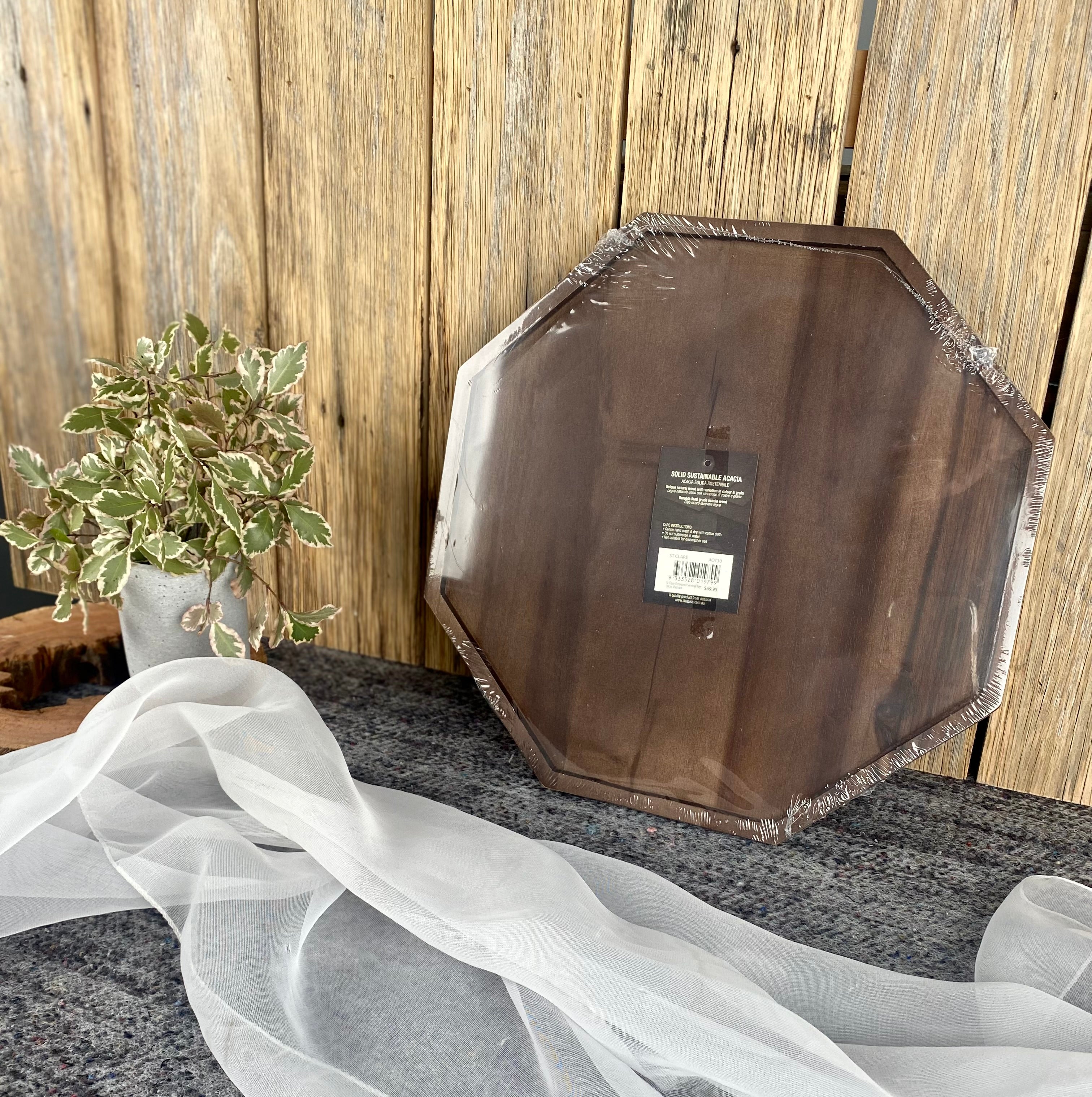 Acacia Octagon Tray/cheese platter