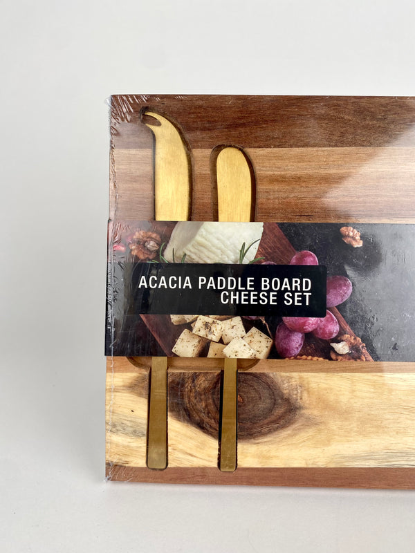 Acacia Paddle Board Cheese Set