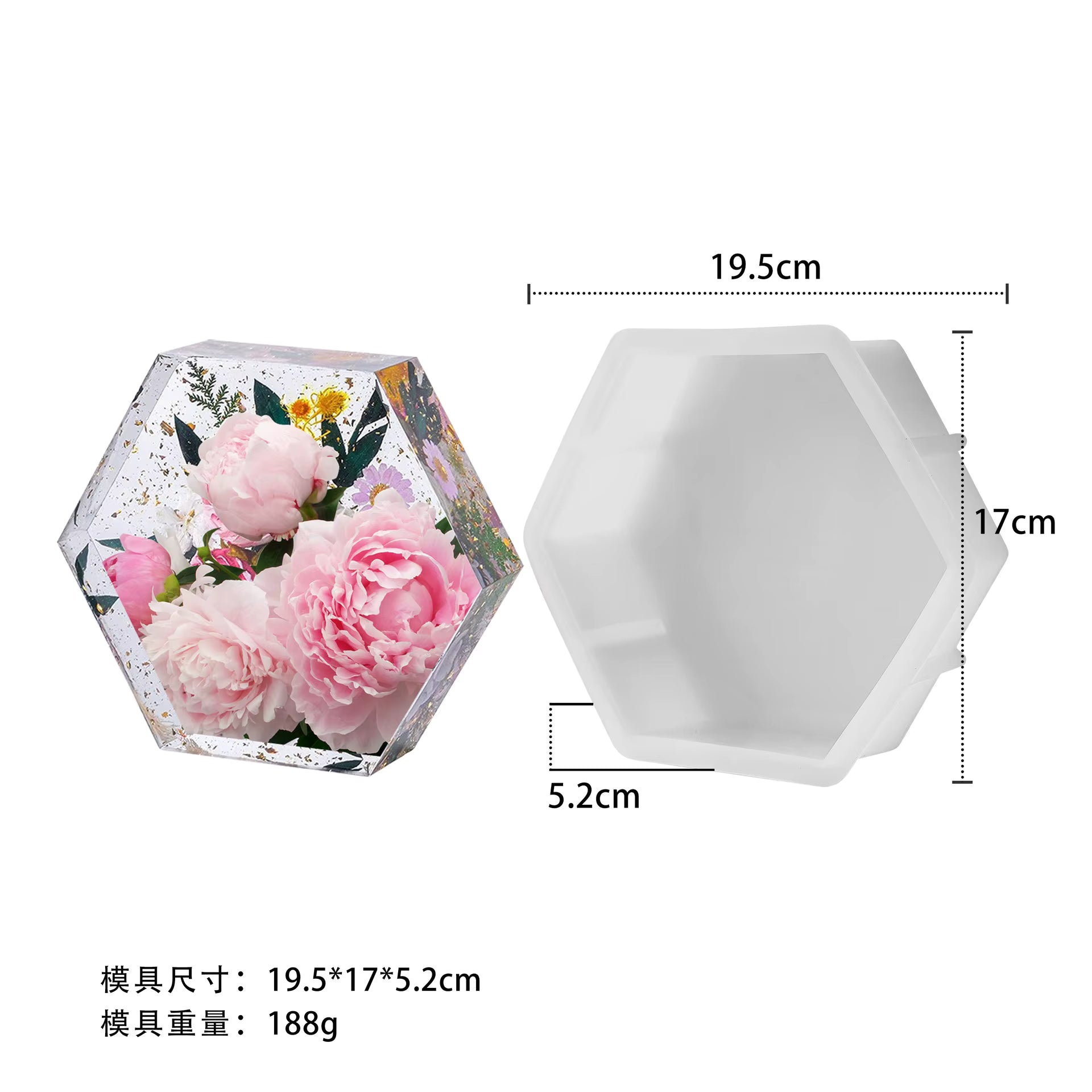 Hexagon Large Embedding Silicone Mould