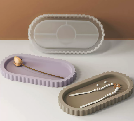 Ribbed Oval Tray Silicone Mould