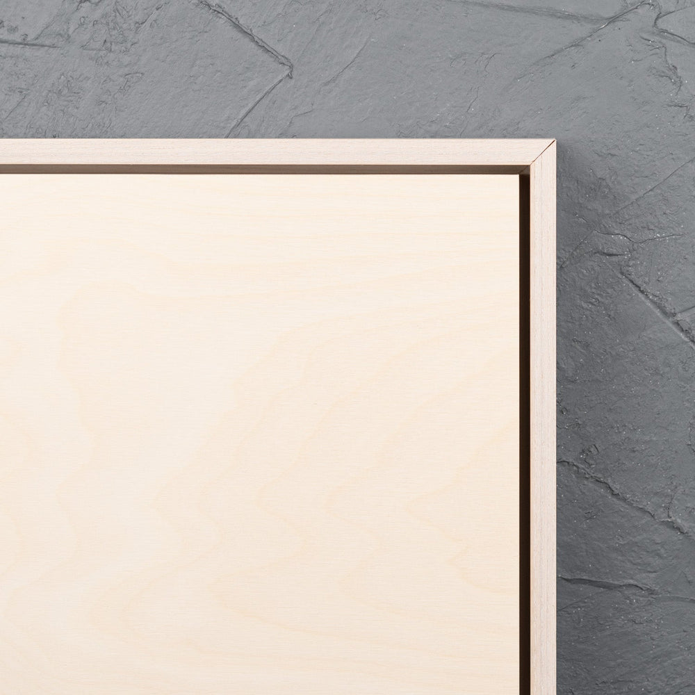 White Wash Floating Frame with Premium Birch Art Board - Square/Rectan