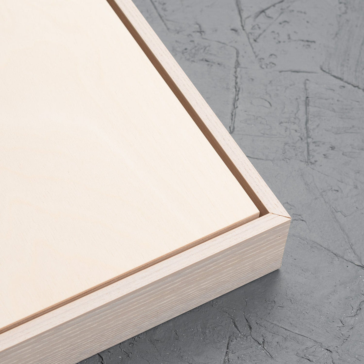 White Wash Floating Frame with Premium Birch Art Board - Square/Rectan