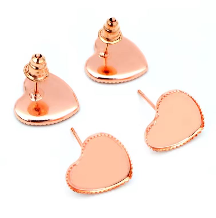 Heart Bezel Earring Studs
