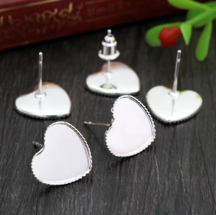 Heart Bezel Earring Studs