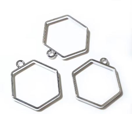 Hexagon Open-Bezel Pendant