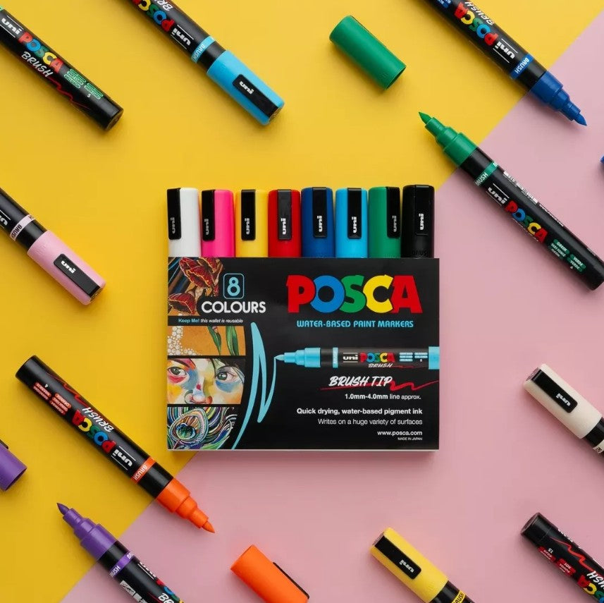 Posca PC-5BR Brush Tip Paint Marker, All Colours