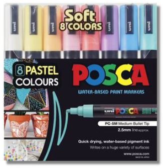 8pk Posca 1mr set Pastel colours