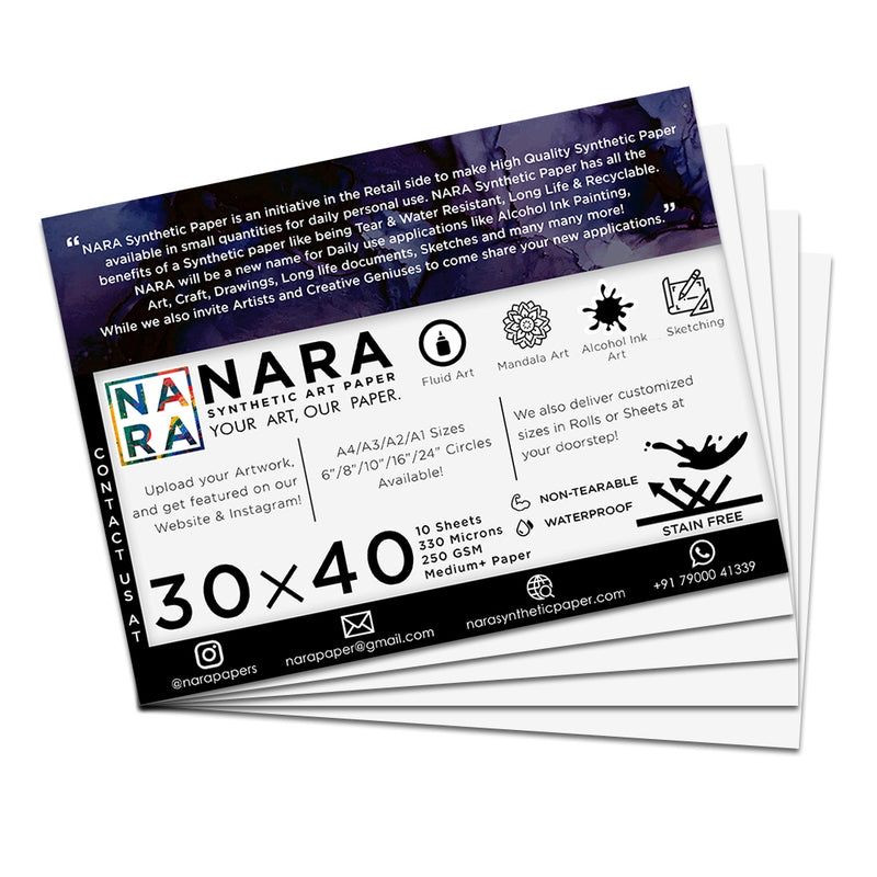 NARA Classic White Synthetic paper sheets