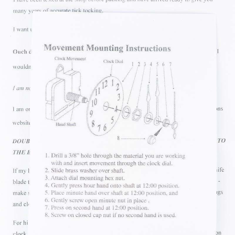 Clock Mechanism & Hand Set 140mm silver