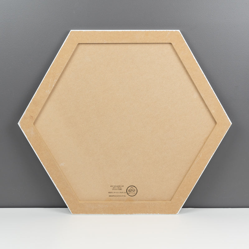 Primed Hexagon art boards all sizes