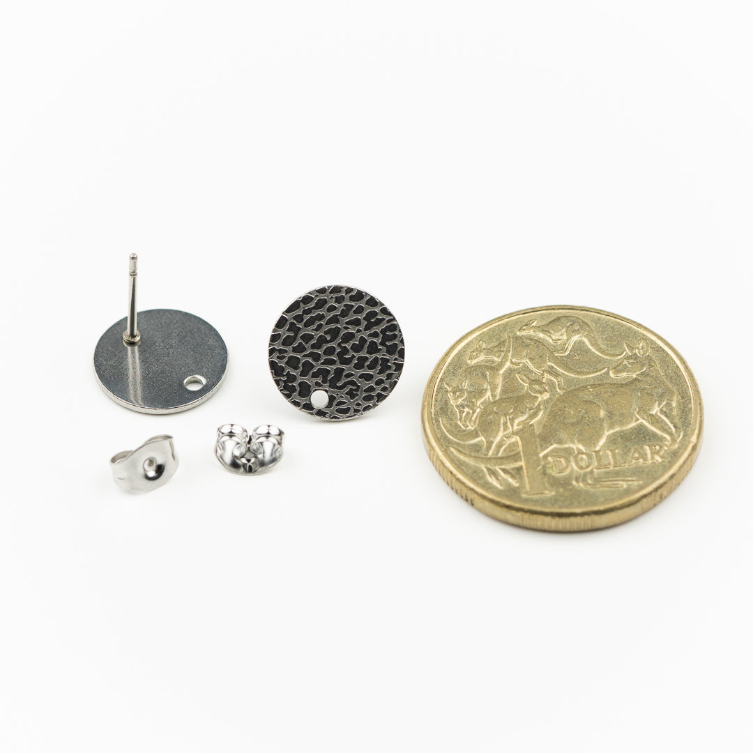 Textured Spot Stud 5pr Pk Silver