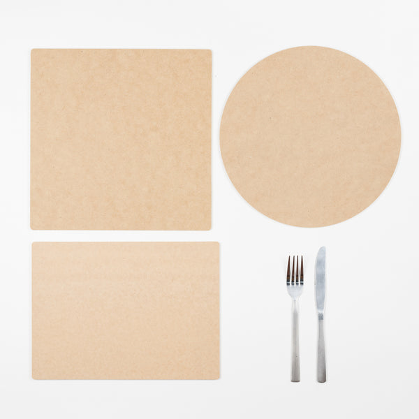 MDF Placemats 6pk Round & Square