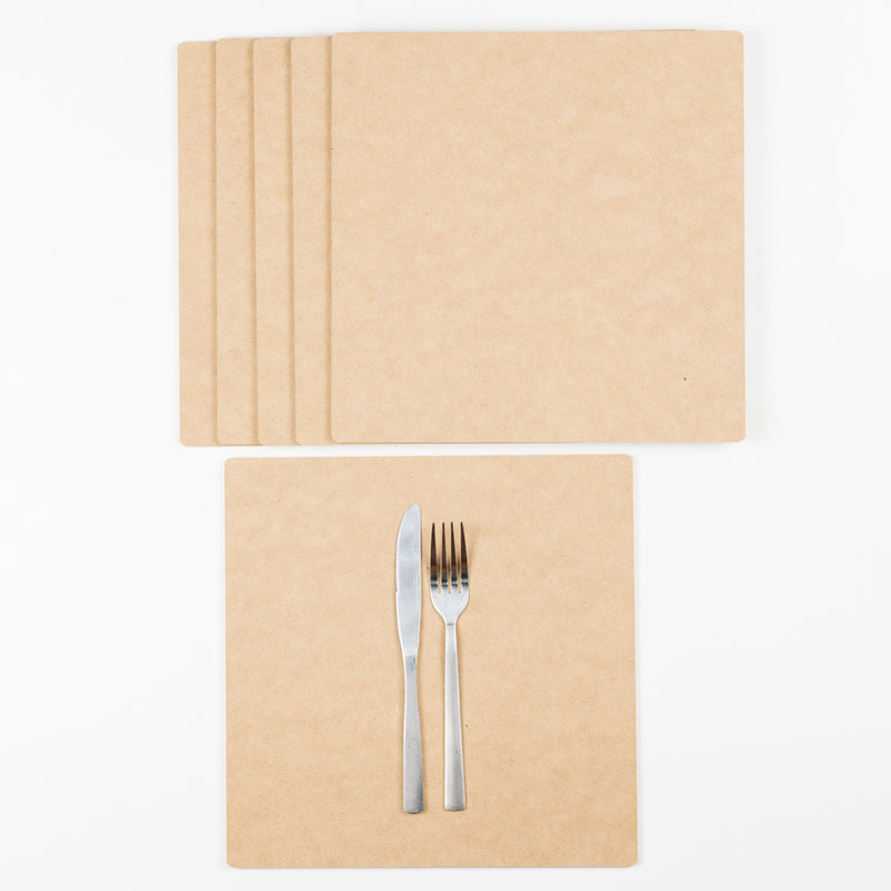 MDF Placemats 6pk Round & Square