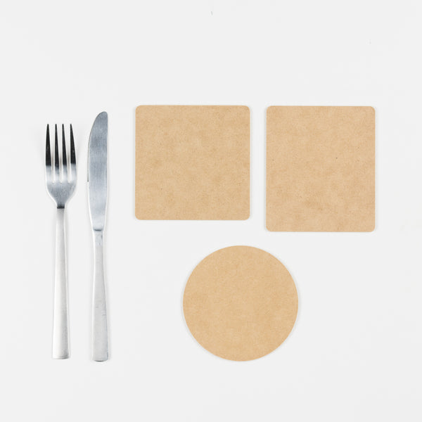 MDF Coasters 6pk, Square & Round