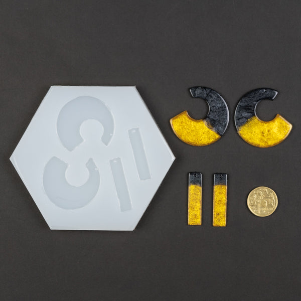 Drop and Moon jewelry silicone mould set