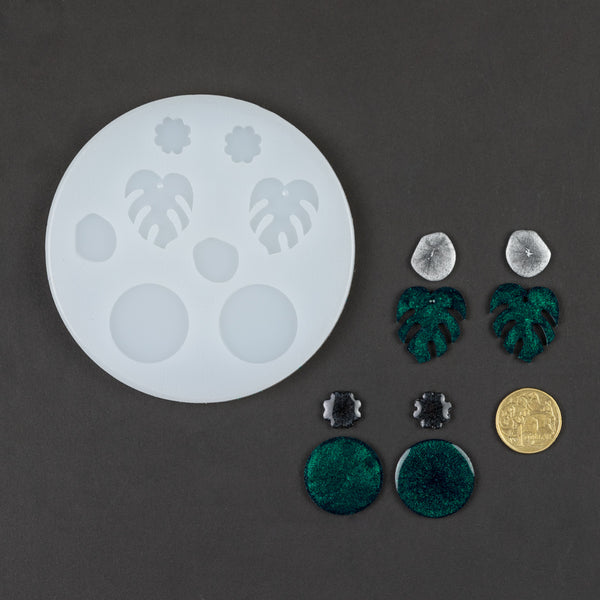 Leaf and Disc earing silicone mould set