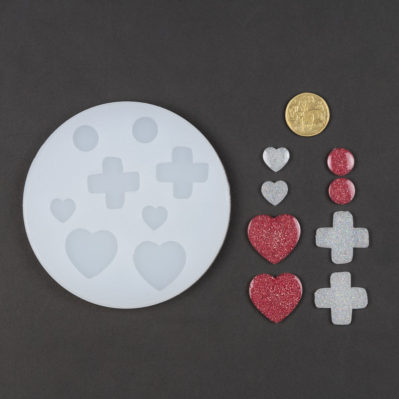 Heart and Cross earing jewellery silicone mould set