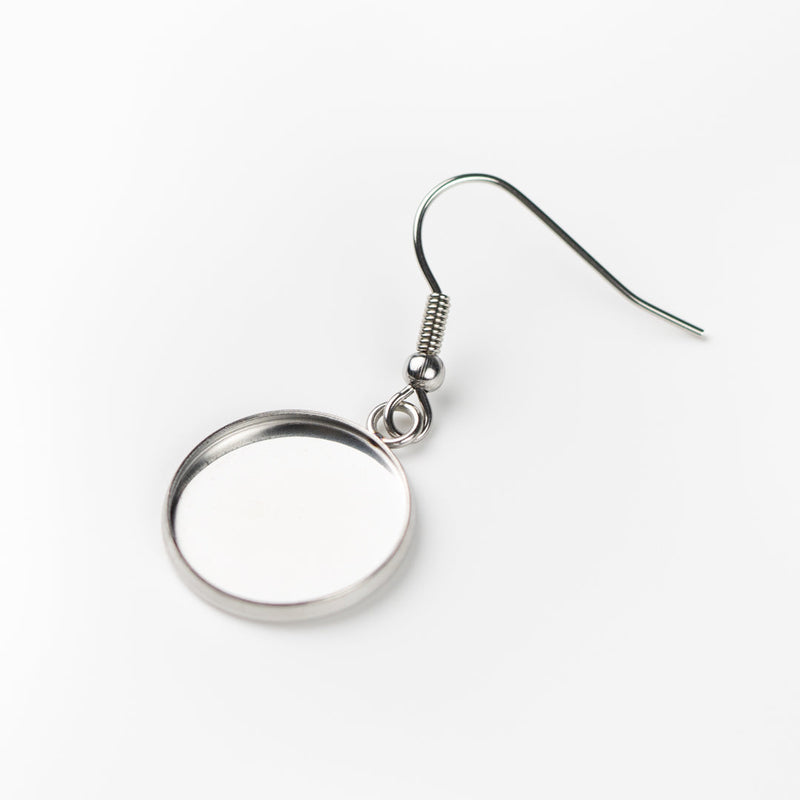 Hook Earring with 17mm Bezel - 5 Pairs