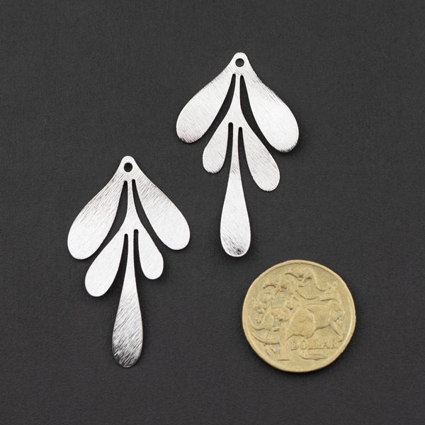 Platinum dangle earring, splash design, 10pk