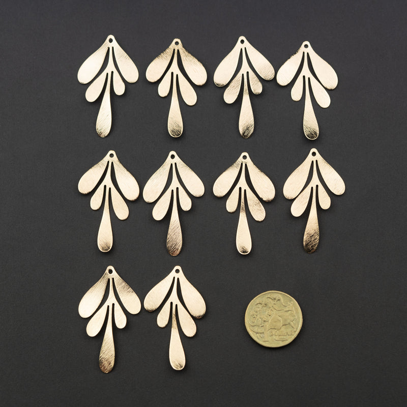 Brass dangle earring splash design 10pk