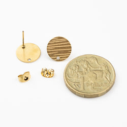 Textured Line Stud 5pr Pk Gold