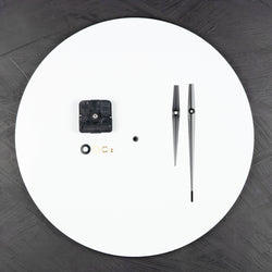 White Aluminium Art Board 40cm with Clock Mechanism