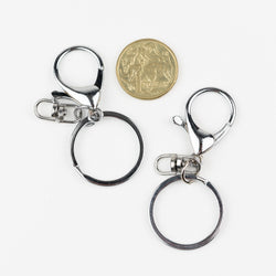 Lobster Claw Clasp Key Chain - Silver 2pk